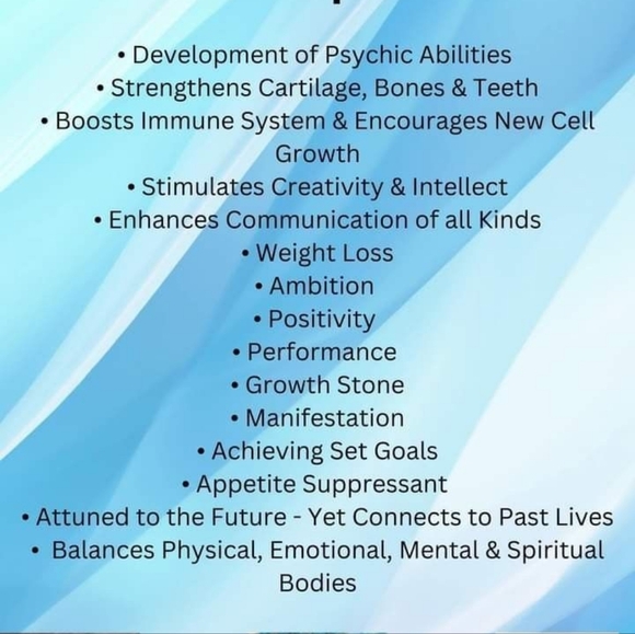 Natural Blue Apatite/Hematite Stretch Bracelet - Picture 5 of 5